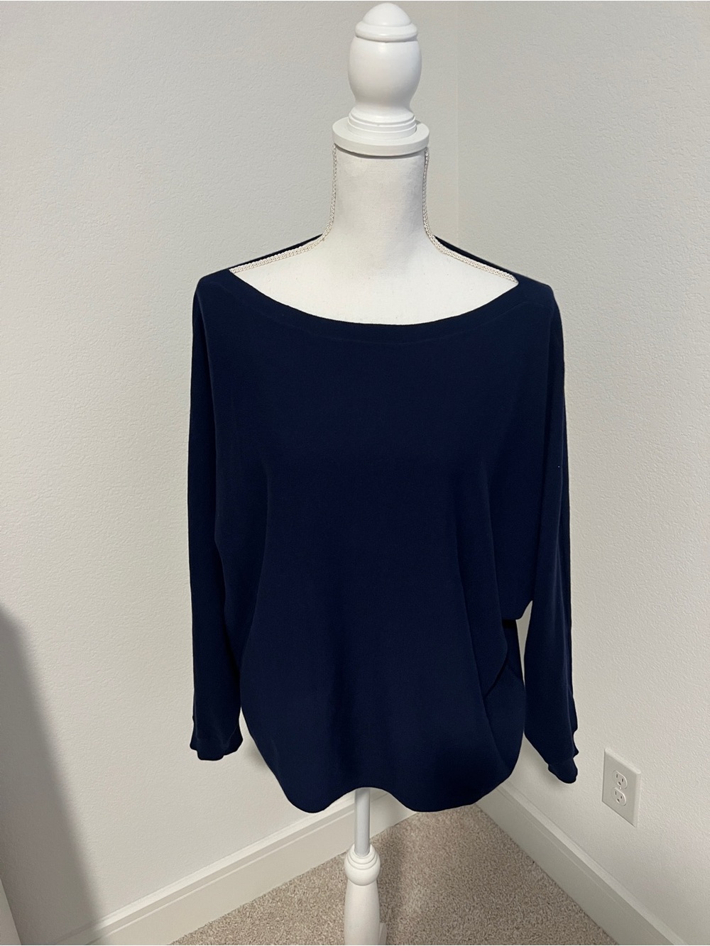 EUC Women’s Lauren Ralph Lauren Navy Long Sleeve Boatneck Sweater - 3X
